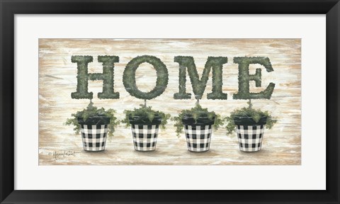 Framed Gingham Topiaries Home Print