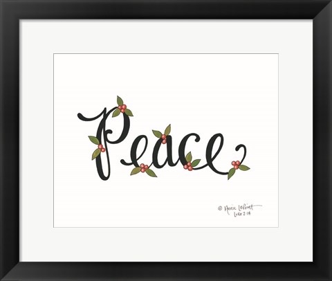 Framed Peace with Berries Print