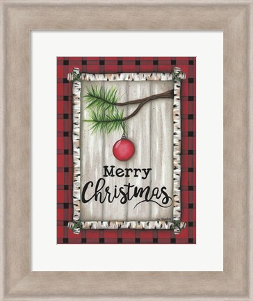 Framed Red Christmas Plaid Print