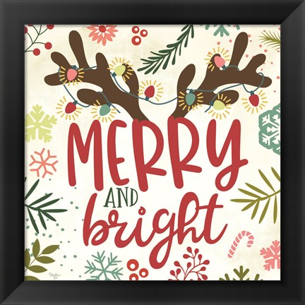 Framed Merry &amp; Bright Print