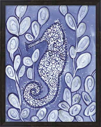 Framed Whimsical Seahorse Print