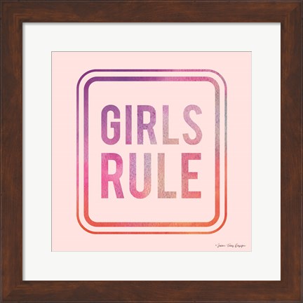 Framed Girls Rule Print