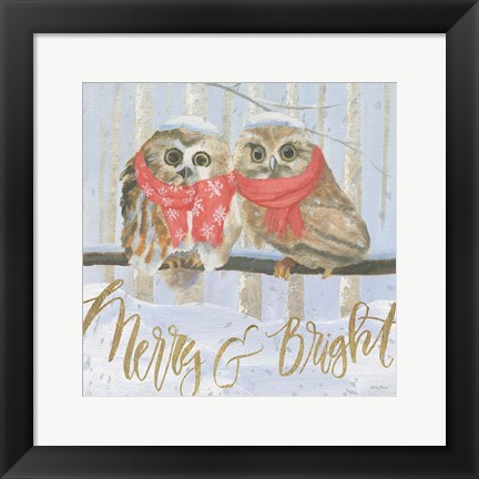 Framed Christmas Critters Bright V Print