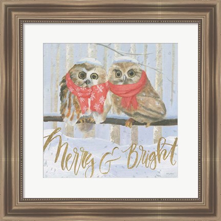 Framed Christmas Critters Bright V Print