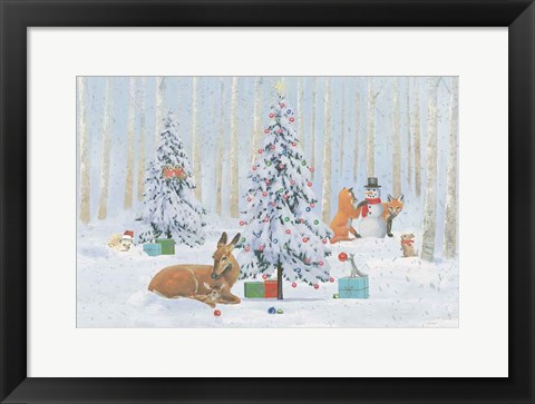 Framed Christmas Critters Bright I Print