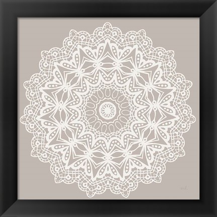 Framed Contemporary Lace Neutral VI Print