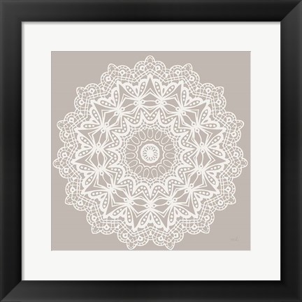 Framed Contemporary Lace Neutral VI Print