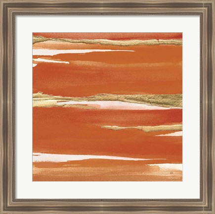 Framed Gilded Mandarin I Burnt Orange Print