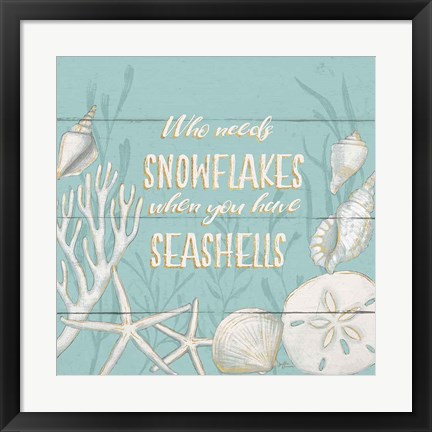 Framed Tranquil Morning II Snowflakes Print