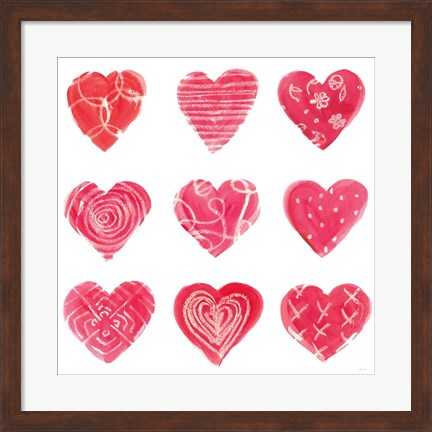 Framed Hearts and More Hearts I Print