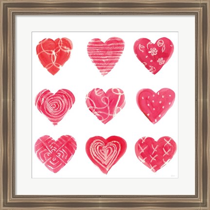 Framed Hearts and More Hearts I Print