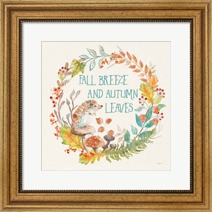 Framed Autumn Friends VI Print