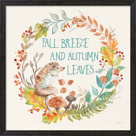 Framed Autumn Friends VI Print
