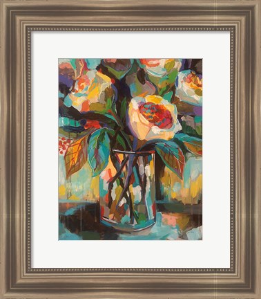 Framed Stained Glass Floral Print