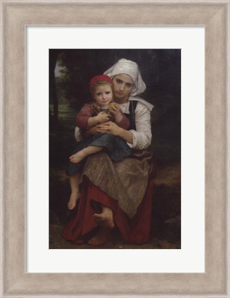 Framed Breton Brother and Sister Print