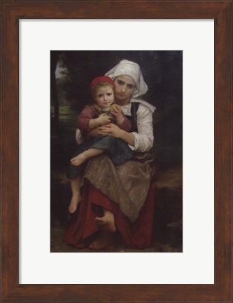 Framed Breton Brother and Sister Print