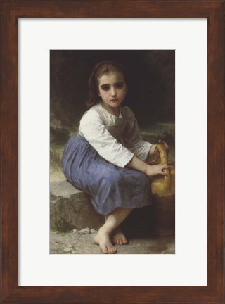 Framed Young Girl with a Pitcher; Jeune Fille a La Cruche, 1885 Print