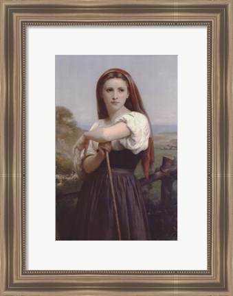 Framed Young Shepherdess Print