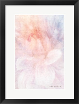 Framed Soft Dahlia Pastel Peach Lilac Print