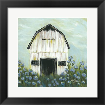 Framed Blue Flowers Print