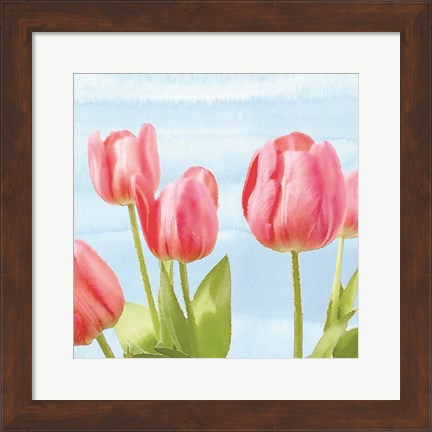 Framed Fresh Spring Tulips I Print