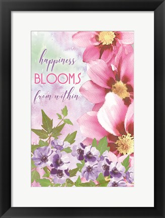 Framed Happiness Blooms Within Print