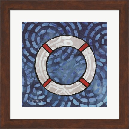 Framed Whimsy Coastal Ring Buoy Print