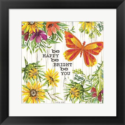 Framed Be Happy Print