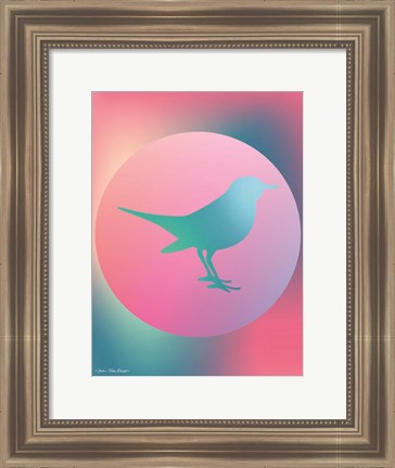 Framed Gradient Bird Print