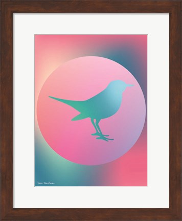 Framed Gradient Bird Print