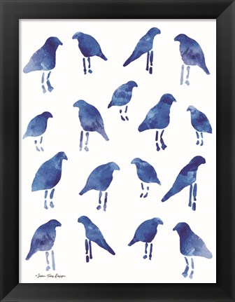 Framed Bleu Birds Print