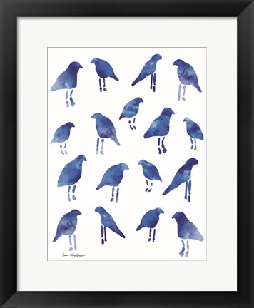 Framed Bleu Birds Print