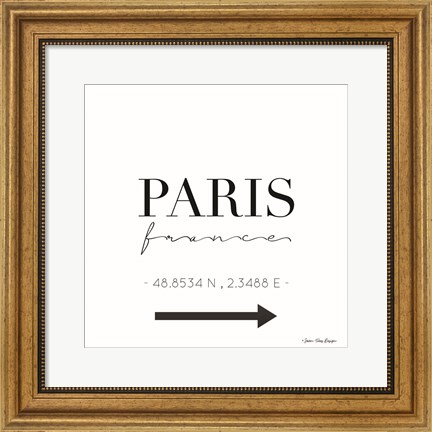 Framed Paris Sign Print
