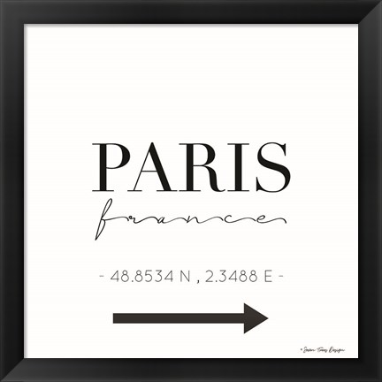 Framed Paris Sign Print