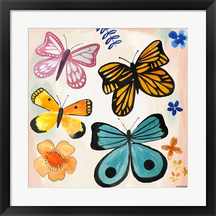 Framed Butterflies Print