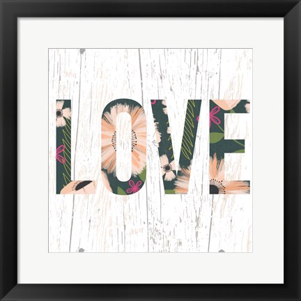 Framed Floral Love Print