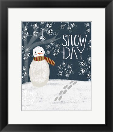 Framed Snowday Snowman Print