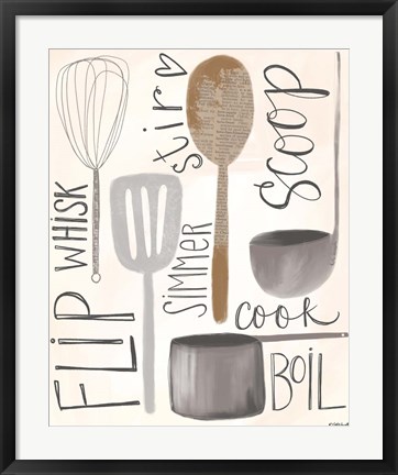 Framed Kitchen Words Print