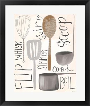 Framed Kitchen Words Print