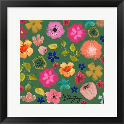 Framed Green Floral Print