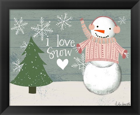 Framed I Love Snow Print