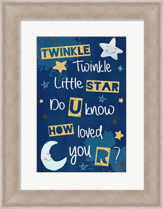 Framed Twinkle Twinkle Little Star Print