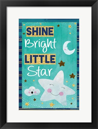 Framed Shine Bright Little Star Print