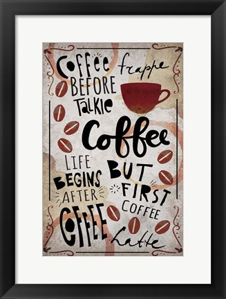 Framed Coffee Typography Print