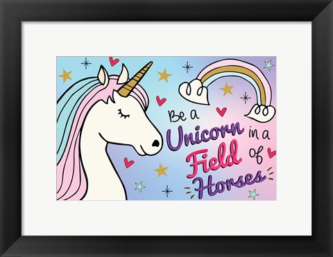 Framed Be a Unicorn Print