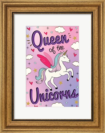 Framed Queen of the Unicorns Print