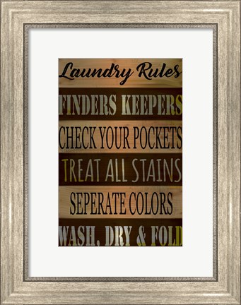 Framed Laundry Rules Print