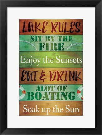 Framed Lake Rules Print