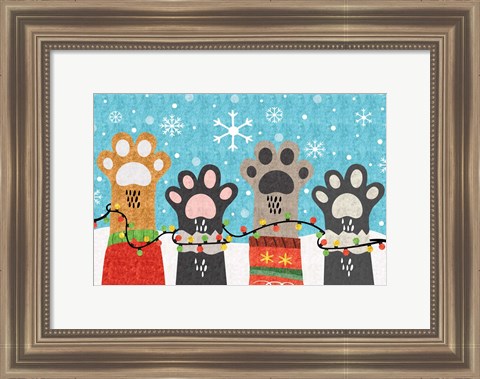 Framed Christmas Paws Print