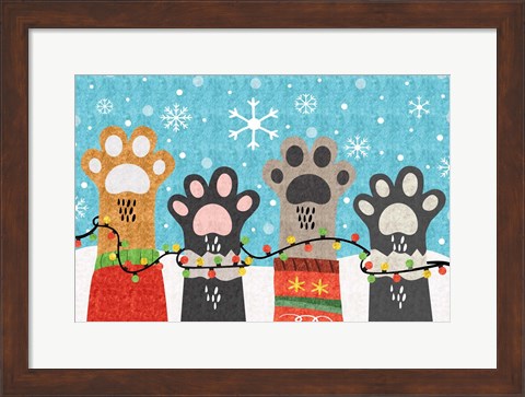 Framed Christmas Paws Print